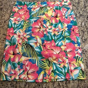LOFT Multicolor Tropical Floral Skirt